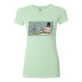 thumbnail image 2 of Let it Snow Green Scarf Snowman Christmas Womens Slim Fit Junior Tee, Mint, 2XL, 2 of 3