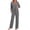 Grey, variant on MOSHU 2 Piece Lounge Sets for Women Side Slit Pajamas Sets Loose Long Sleeve Tops and Wide Leg Pants Casual Outfits