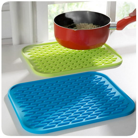 Masteelf Blue Silicone Baking Mat for Kitchen Use Heat Resistant Flexible with Anti Slip Bumps 11.8 x 9.8 inches