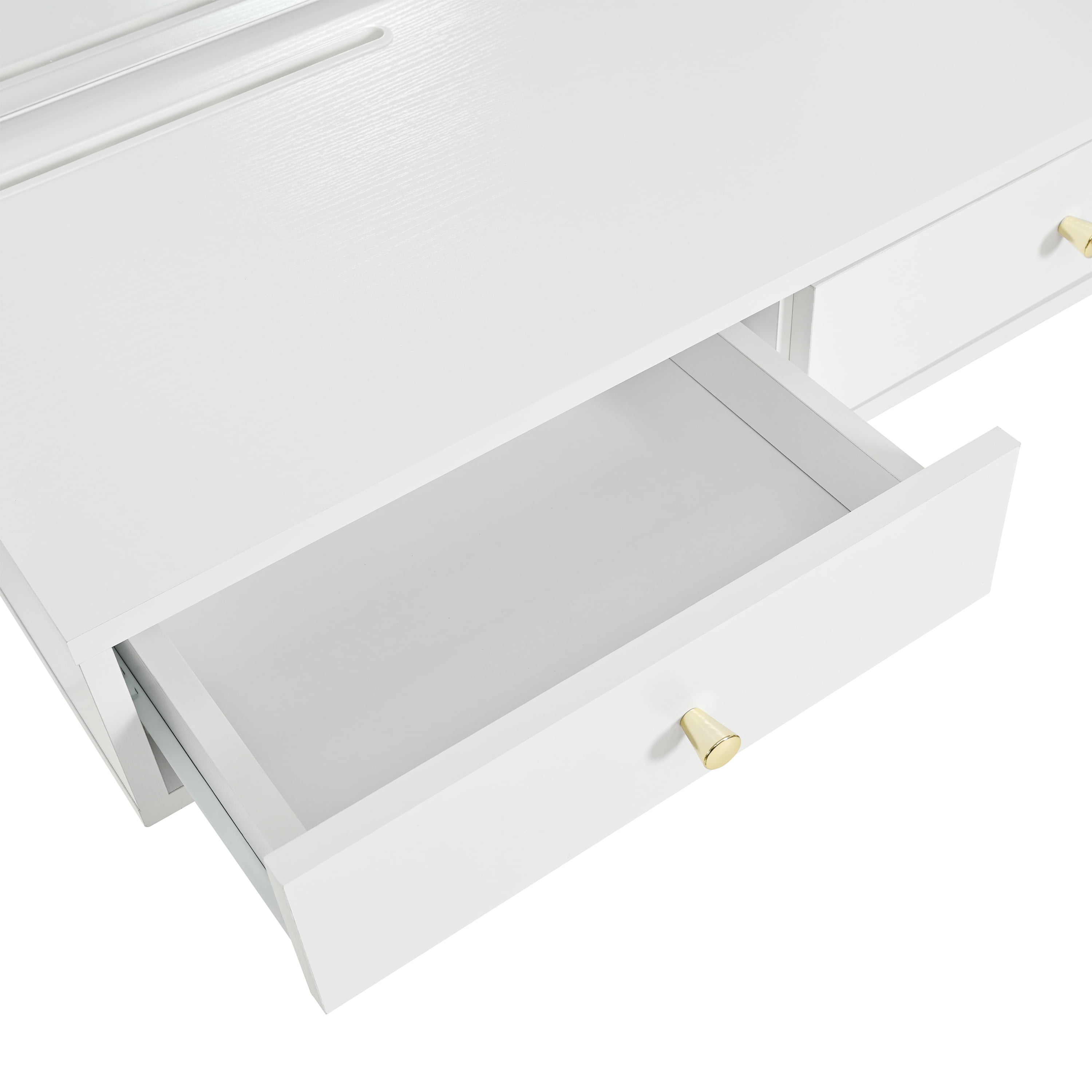 Euroco Wall-Mounted Makeup Vanity Desk with Lighted Mirror, Charging Port & Storage Drawers – Floating Design for Small Spaces