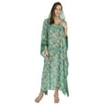 thumbnail image 5 of Moomaya Hooded Caftan For Women's Long Printed Bikini Cover Up Summer Turkish Beachwear-3418, 5 of 7
