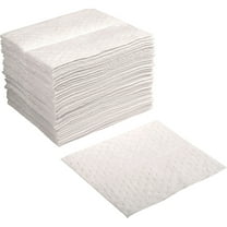 Global Industrial B2305920 Hydrocarbon Based Oil Sorbent Pad - Medium - 15 x 18 in. - White - Pack of 100