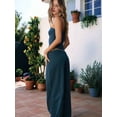 thumbnail image 4 of Women Summer Outfits Lounge 2 Piece Sets Striped Tube Top and Pants Matching Sets Beach Vacation Blue  S, 4 of 6
