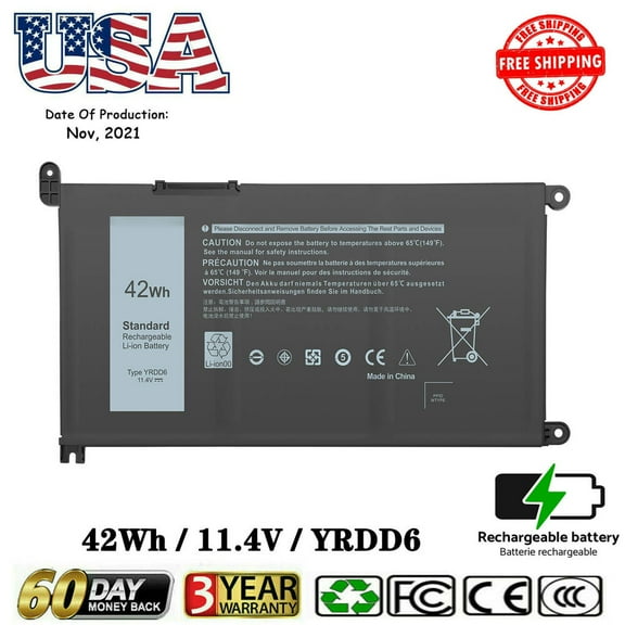 Type YRDD6 Laptop Battery for Dell Inspiron 7586 5482 5485 5491 5591 3310 2in1
