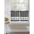 thumbnail image 4 of Farmhouse Black Plaid 2 Panel Kitchen Curtains for Small Windows, Vintage Country Cock Checkered Bathroom Tier Curtain, Short Window Treatment for Bedroom/Living Room 55"x24", 4 of 6