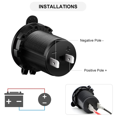 thumbnail image 3 of 2X Car- Lighter Socket, 12V Waterproof Lighter Socket Power Outlet Socket for Boat Motorcycle Truck Golf ATV RV, 3 of 6