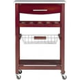 thumbnail image 3 of Pemberly Row Transitional Wood Kitchen Cart with Granite Top in Brown, 3 of 11