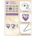 thumbnail image 4 of FaithHeart June Birthstone Heart Stud Earrings for Women 925 Sterling Silver Birthday Mother's Day Hypoallergenic Jewelry with Gift Box, 4 of 8