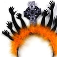 thumbnail image 2 of Halloween Tombstone Ghost Hand Diadema Furry Festival Prom Party Props (Naranja), 2 of 3