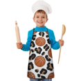 thumbnail image 2 of White Leopard Basketballs Pattern Kids Aprons for Girls and Boys,Adjustable Neck Strap Toddler Aprons for Kids Cooking Baking, 2 of 7