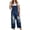 Dark Blue, variant on Gpoecd Denim Jumpsuit for Women Fashion Casual Solid Color Distressed Loose Wide Leg Suspenders Wide Leg Pants for Women Dark Blue,S