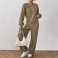 thumbnail image 5 of AINIYS 2 Piece Outfits for Women Sweater Sets Knit V Neck Loungewear Pullover Sweaters Pants Sets Casual Fall Set Khaki S, 5 of 9
