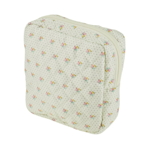 Unique Bargains 1 Pc Lady Portable Square Lipstick Bag for Vacation Beige Polyester