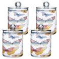 thumbnail image 2 of Iauyy 2 pack Transparent Floss Storage Container - Sealed Cotton Pad Can with PS Plastic Lid Dust-Proof for Bathroom Dressing Table,Watercolor Butterfly, 2 of 7