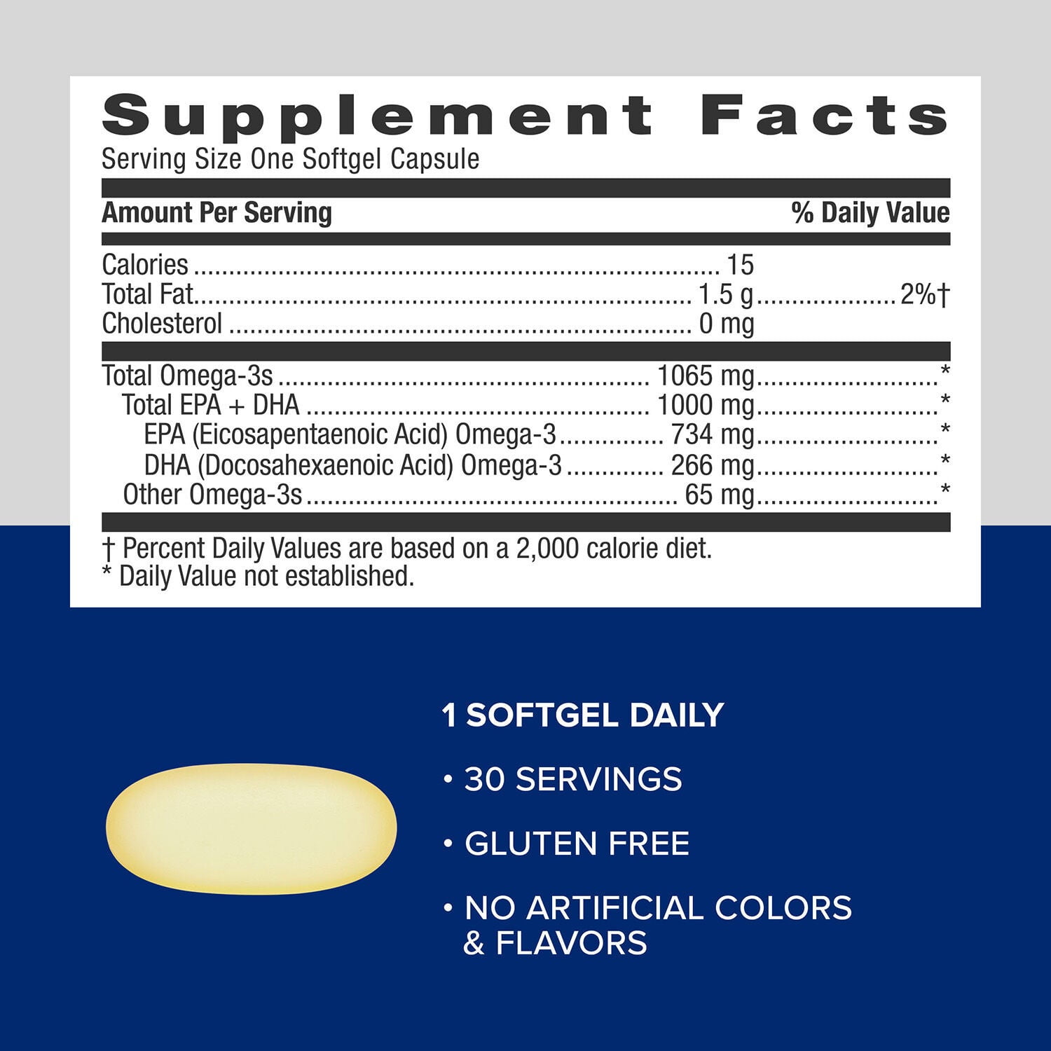 GNC Triple Strength Fish Oil Omega 3 With 1000mg EPA & DHA, Supports Heart, Brain, Skin and Joint Health, 30 Softgels