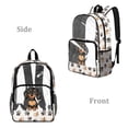 thumbnail image 2 of ZIATUBLES 17 Inch Heavy Duty Clear Backpack, Fabric & PVC Transparent Bag with Dachshund Paw Print Print, Large Capacity See Through Bag Easy to Clean for School College Work, 2 of 7