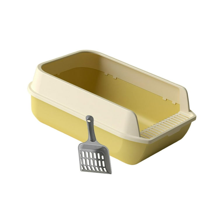 Open Top Cat Potty Toilet Semi Enclosed Portable High Sided Cat