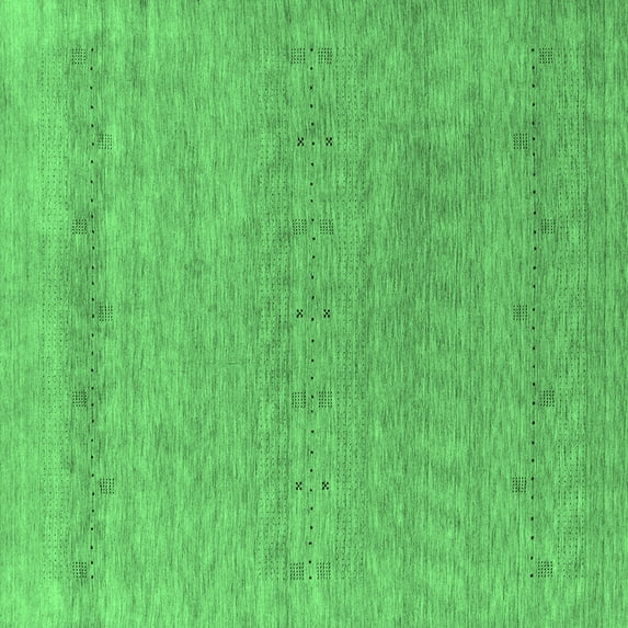 Ahgly Company Indoor Square Abstract Emerald Green Contemporary Area Rugs, 5' Square