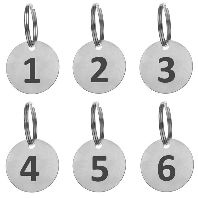 Aspire 25 PACK Numbered Key Chains, Stainless Steel Number ID Tags with Ring 1 to 25