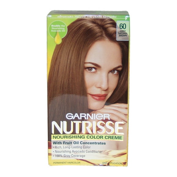 Nutrisse Nourishing Color Creme #60 Light Natural Brown by Garnier for Unisex - 1 Application Hair Color