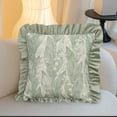 thumbnail image 3 of SDNall Decorative Floral Ruffle Pillow Covers For Sofa and Living Room, Soft Polyester Cushion Covers with Easy Care, Set of One for Home Decor, 3 of 6