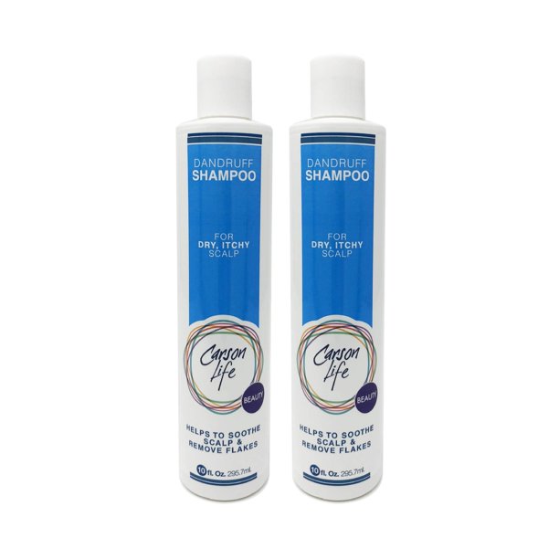 Carson Life Champú anticaspa sin parabenos ni sulfatos, 10 onzas, hidrata, repara y alivia el cuero cabelludo seco, elimina las escamas y restaura el brillo (paquete de 2)