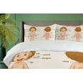 thumbnail image 4 of Ambesonne Science Duvet Cover Set, Cartoon, 2-Calking, Pale Pink Brown Cream, 4 of 7