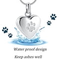 thumbnail image 5 of Heart Shape Pet Cremation Jewelry for Ashes Pendant Paw Print Pet Heart Urn Necklace Memorial Keepsake Jewelry Cremation Necklace for Pet/Dog's/Cat's Ashes, 5 of 7