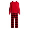 thumbnail image 4 of Joyspun Women's Long Sleeve Top and Flannel Pants Pajama Set, 2-Piece, Sizes XS-3X, 4 of 4