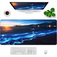 thumbnail image 1 of Gaming Anime Mouse Pad XXL Extra Large Mouse Pad for Desk 35x15.7x0.12inch Desk Mat Extended Keyboard Mouse Pad with Personalized Design for Laptop, Computer PC (Sea Wave), 1 of 5