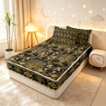 thumbnail image 2 of Homewish Black Gold Tree Of Life Zipper Full Size Comforter Sets with Fitted Sheet and 2 Pillowcases,Aztec Exotic Style Zipper Bedding Set,Black Reversible,4pcs, 2 of 8