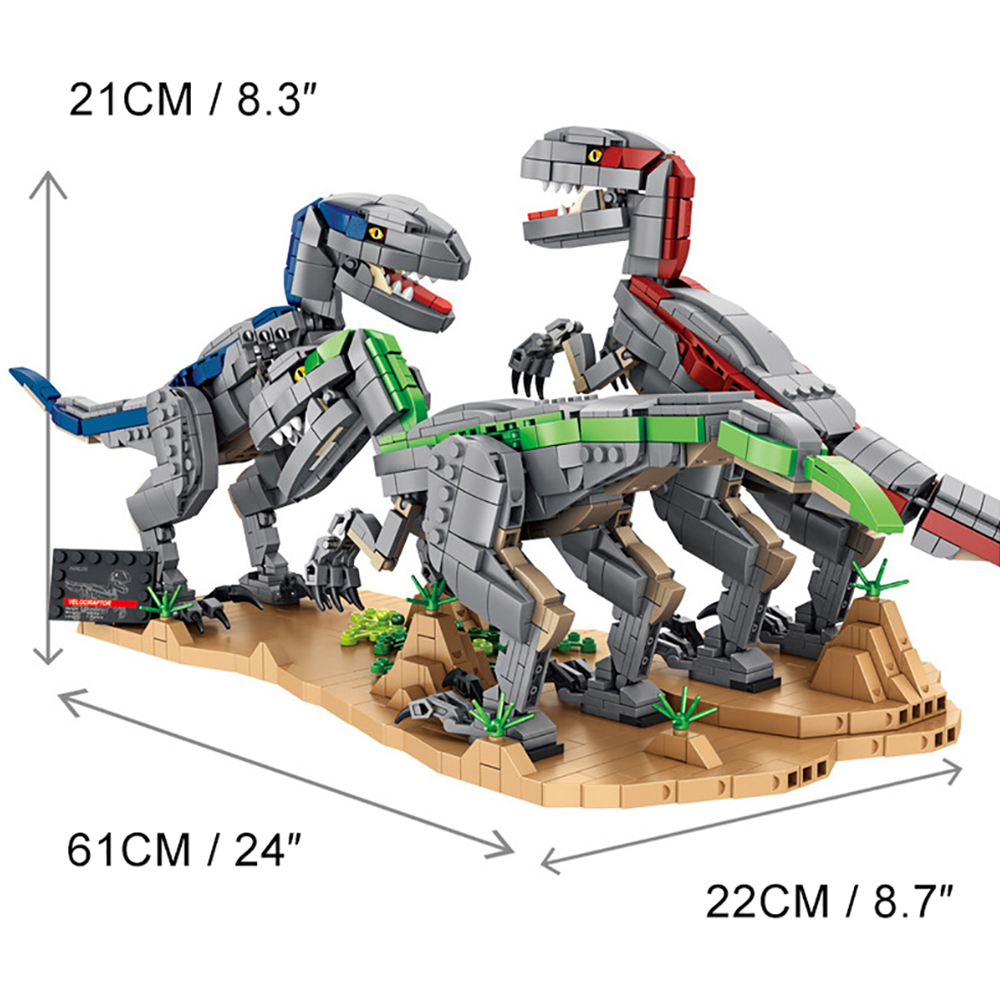 Vyytoz Velociraptors Building Set (1780 Pieces), Jurassic Dinosaur Building Blocks Toys, Home Décor Model Gifts for Kids and Adults