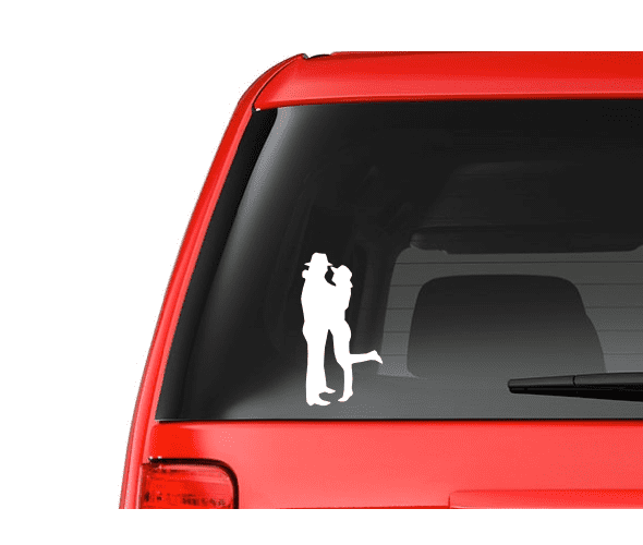 Cowboy & Cowgirl Western Vinyl Decal - 6 Inch Car Truck Laptop Window Sticker
