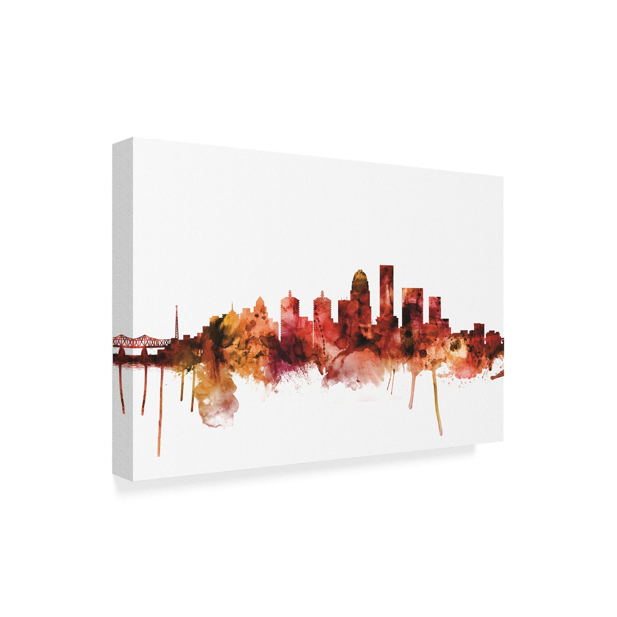 Trademark Fine Art 'Louisville Kentucky City Skyline Red' Canvas Art by Michael Tompsett
