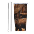 thumbnail image 2 of Rustic Lodge Cabin Bear Southwestern Vintage Stainless Steel Tumbler with Lid and Straw 20oz Vacuum Insulated Travel Mug for Hot & Cold Drinks Coffee Wine Water Cup, 2 of 7