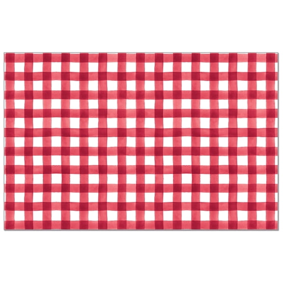 CounterArt "Red Gingham" 24-Sheet Reusable Premium Paper Placemats