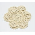 thumbnail image 2 of Fennco Styles Handmade 3D Flowers Crochet Lace Cotton Round Doilies - 4-pack (4", Beige), 2 of 2