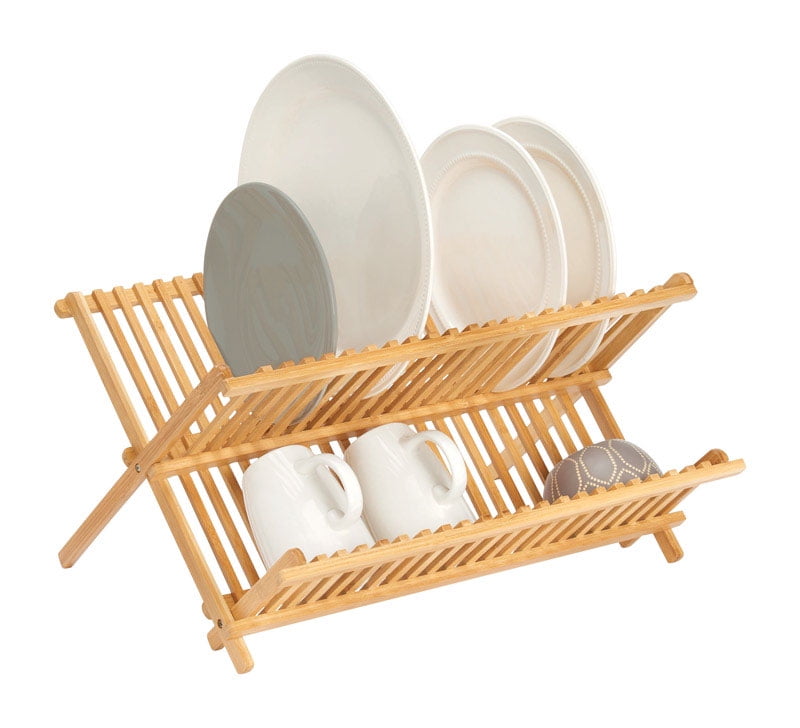 iDesign, Formbu Collapsible Drying Dish Rack, Natural Bamboo