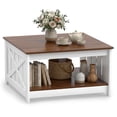 thumbnail image 1 of Gymax 31'' Wooden Square Coffee Table w/Storage Shelf Open Compartment for Living Room, 1 of 10