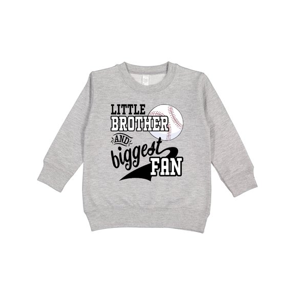 Inktastic Little Brother and Biggest Fan Baseball Family Fan Toddler Sweatshirt