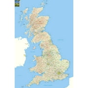 24"x36" Heavyweight Photo Paper Quality Poster: Britain Offline Map, including England, Wales and Scotland