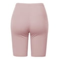 thumbnail image 3 of A2Y Women's Basic Solid Premium Cotton Mid Thigh High Rise Biker Bermuda Shorts Dusty Pink L, 3 of 5