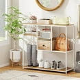 thumbnail image 2 of Costway 40” Console Table with Storage Drawer 4-Tier Display Shelf for Living Room Hallway Natural and White, 2 of 12