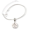 thumbnail image 1 of EPJ Love is in The Hair Text Snake Chain Charm Bracelet, 1 of 7