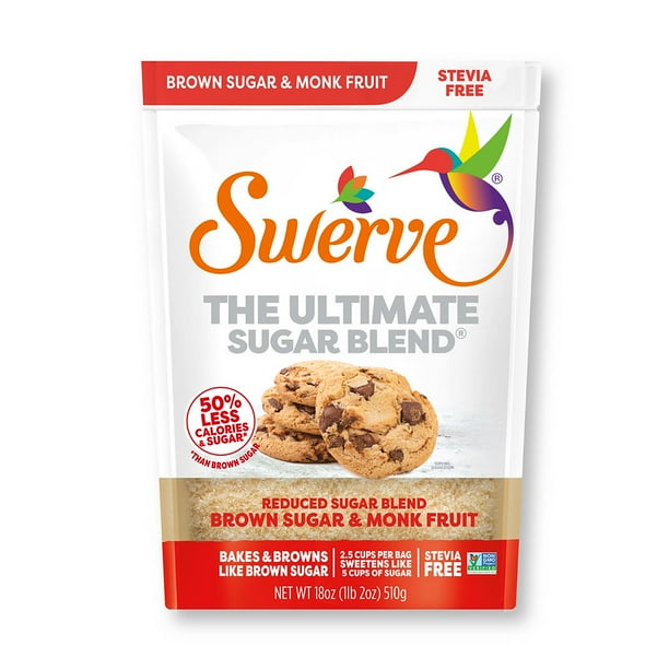 Swerve Brown Sugar & Monkfruit Blend Reduced Sugar Sweetener, 18 Ounce