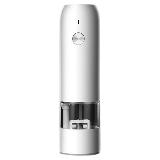 Injueey Molinillo de pimienta eléctrico, molinillo de sal recargable, 6 engranajes, barra de comedor ajustable para el hogar, herramienta de Electrodomésticos Blanco