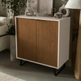 thumbnail image 2 of HomeStock Farmhouse Fresh Sideboard, Storage Cabinet with Soft Close Doors, Dining Room, Console Table, Credenza, Accent Cabinet, 36 X 36 X 18 Inches with Sturdy Metal Legs-Color:Cotton and Wood,Size:, 2 of 6