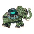 thumbnail image 2 of Éléphant en Strass Broches Épingle Animale Badge à Revers Mignon Mode Épingle à Revers en Alliage Vert, 2 of 9