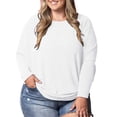 thumbnail image 3 of BWASD Womens Oversized Long Sleeve T Shirt Casual Basic Crewneck Tee Soft Solid Color Workout Warm Top Sweatshirts for Fall Winter Y2K Clothes White L, 3 of 7