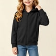 thumbnail image 2 of akafmk Girls Full Zip Up Hoodie Sweatshirt Long Sleeve Jacket Solid Color Versatile Casual Hooded Sweatshirts Activewear Outdoor Fall Clothes, Size 7-8 Years, 2 of 7
